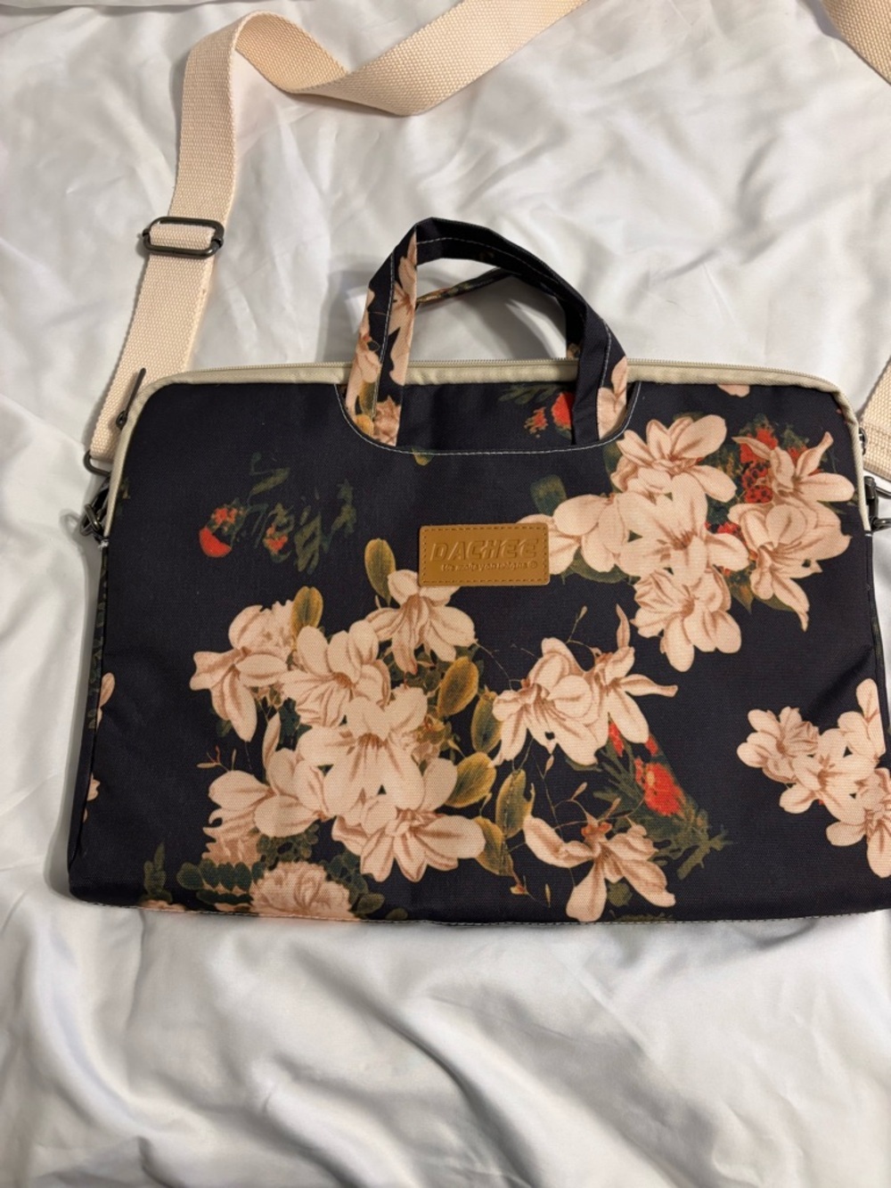 DACHEE Floral Laptop Bag 15.6” Briefcase Messenger Shoulder Bag Padded